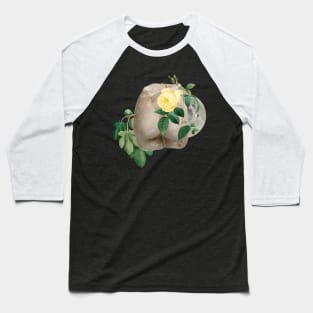 Surreal Collage Art, Floral Nude Sculpture with Moon Phases Baseball T-Shirt